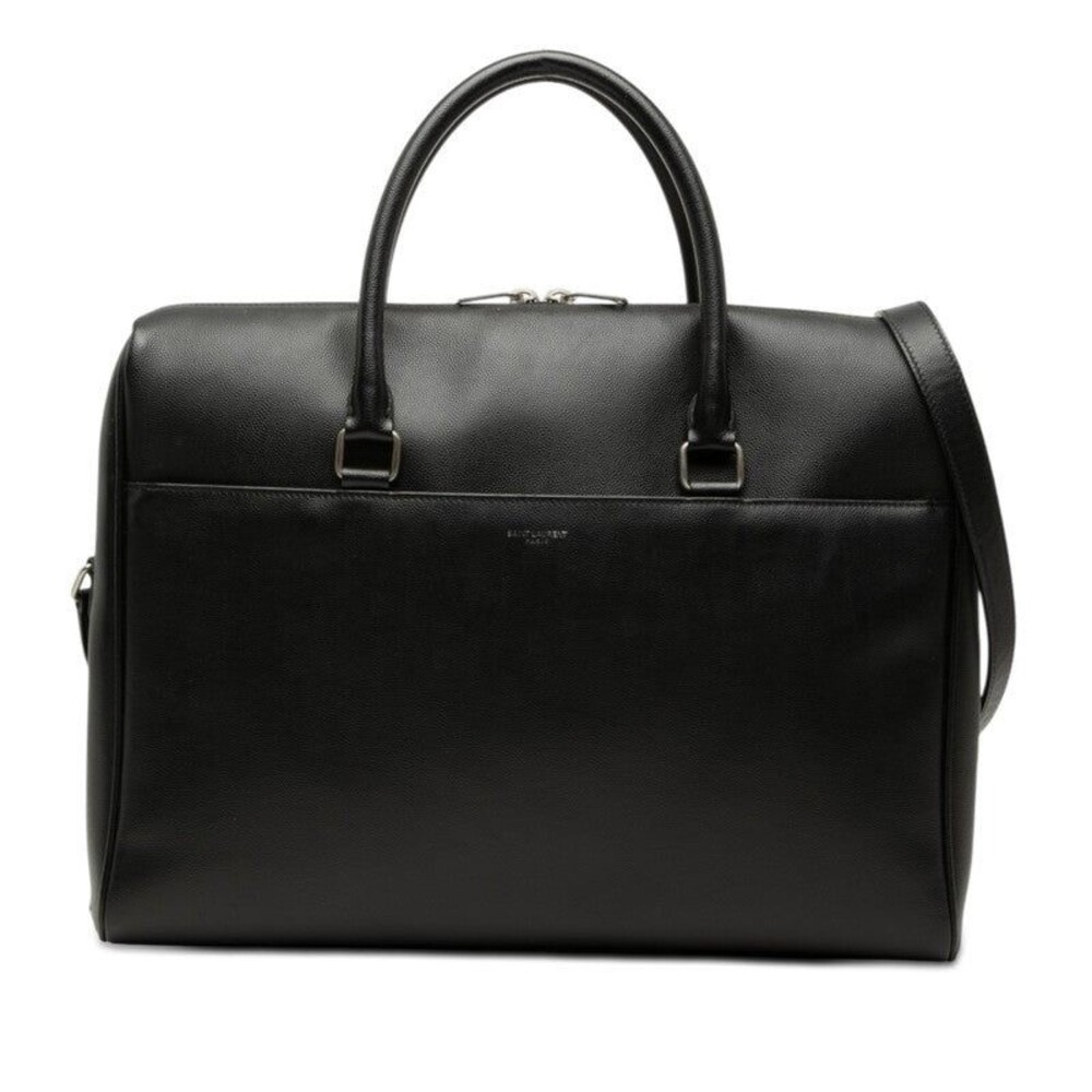 Saint Laurent Leather Logo Shoulder Bag Black